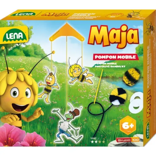 Pompon mobiel maken met Maja de Bij